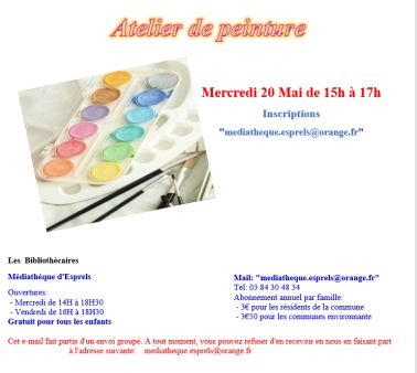Médiathèque : Atelier de peinture