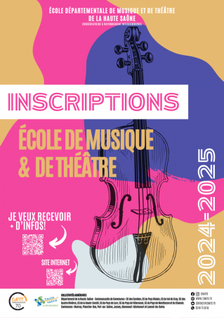 Inscriptions école de musique et de Théâtre de la Haute-Saône 2024-2025