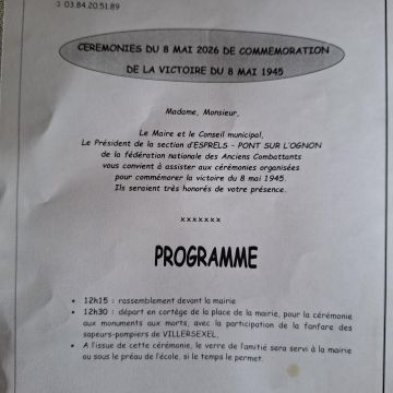 Cérémonies du 08 mai 2026 