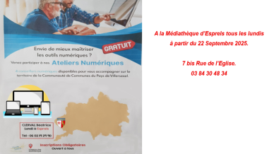 Reprise des ateliers numériques à la médiathèque