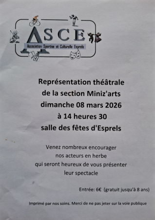 Représentation théâtrale de la section Miniz'arts