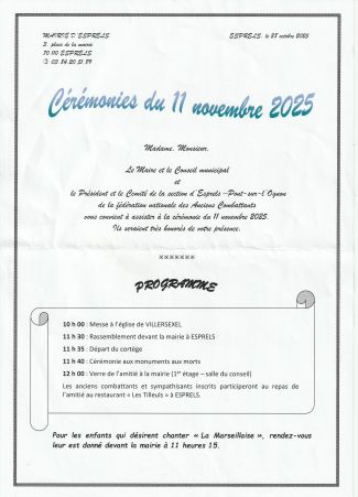 Cérémonies du 11 novembre